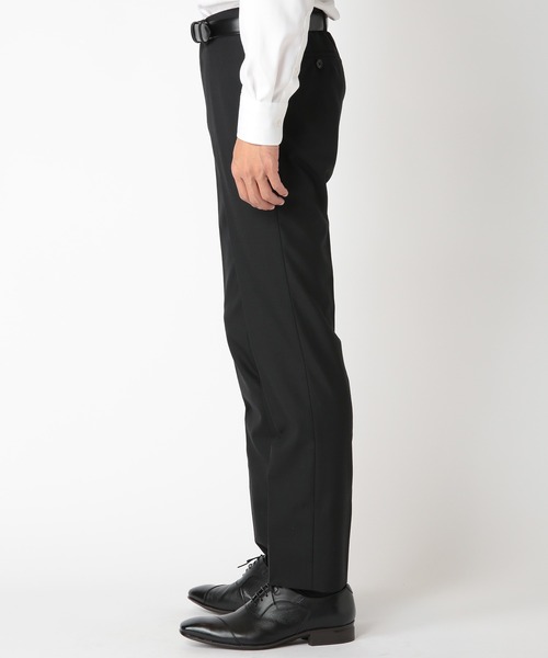 CROWDED CLOSET（クラウデッドクローゼット）の「NARROW TW綾ブラックスーツ/別売りベストあり/2ピースビジネスセットアップスーツ（スーツセット・メンズ・ブラック・01/02/03/04）」の2枚目の写真