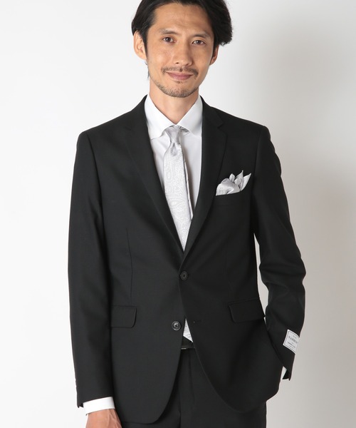 CROWDED CLOSET（クラウデッドクローゼット）の「NARROW TW綾ブラックスーツ/別売りベストあり/2ピースビジネスセットアップスーツ（スーツセット・メンズ・ブラック・01/02/03/04）」の5枚目の写真