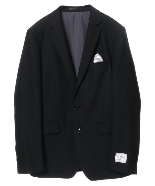 CROWDED CLOSET（クラウデッドクローゼット）の「NARROW TW綾ブラックスーツ/別売りベストあり/2ピースビジネスセットアップスーツ（スーツセット・メンズ・ブラック・01/02/03/04）」の8枚目の写真