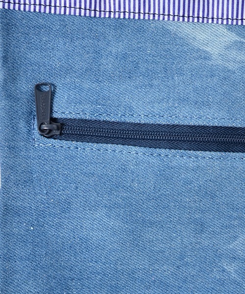 SHIPS JET BLUE（シップスジェットブルー）の「HERSCHEL×SHIPS JET BLUE: ゛CARTER L゛ デニムクラッチバッグ■（クラッチバッグ・メンズ・ネイビー/ライトブルー・ONESIZE）」の5枚目の写真