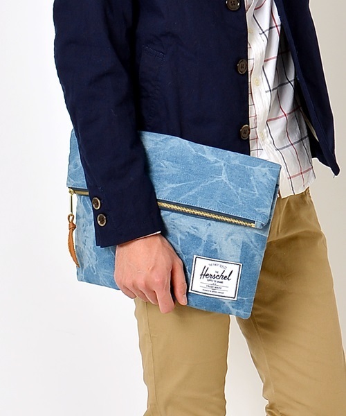 SHIPS JET BLUE（シップスジェットブルー）の「HERSCHEL×SHIPS JET BLUE: ゛CARTER L゛ デニムクラッチバッグ■（クラッチバッグ・メンズ・ネイビー/ライトブルー・ONESIZE）」の16枚目の写真