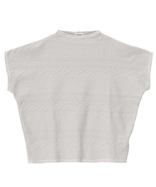 Plantation（プランテーション）の「ケーブルボーダー/タンクトップ（タンクトップ・レディース・ライトグレー/ネイビー/ピンク・M size）」の6枚目の写真