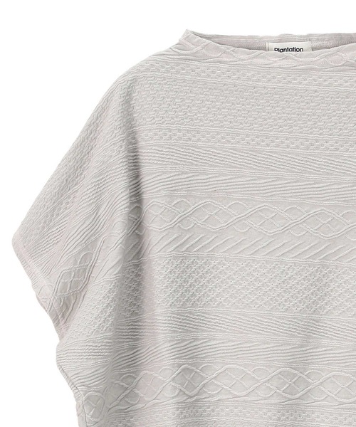 Plantation（プランテーション）の「ケーブルボーダー/タンクトップ（タンクトップ・レディース・ライトグレー/ネイビー/ピンク・M size）」の7枚目の写真