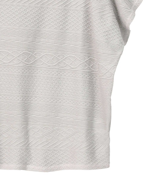 Plantation（プランテーション）の「ケーブルボーダー/タンクトップ（タンクトップ・レディース・ライトグレー/ネイビー/ピンク・M size）」の8枚目の写真