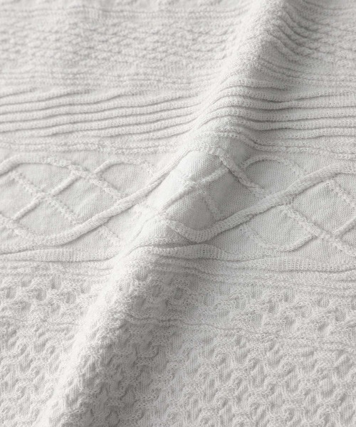 Plantation（プランテーション）の「ケーブルボーダー/タンクトップ（タンクトップ・レディース・ライトグレー/ネイビー/ピンク・M size）」の9枚目の写真