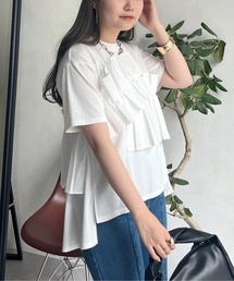 フリルギャザーTシャツ