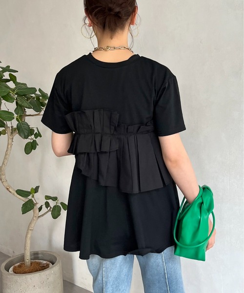 プロズヴェールギャザーデニム prose verse（プロズヴェール）の「フリルギャザーTシャツ（T