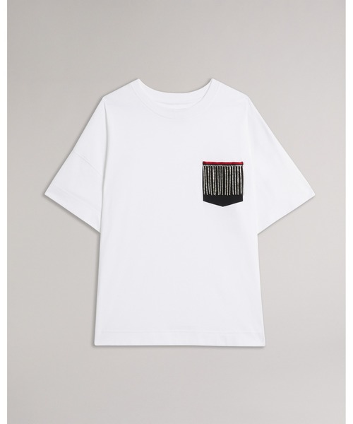 Ted Baker(テッドベーカー)の「ARIOSO フリンジポケット ホワイトTシャツ(Tシャツ/カットソー・レディース・ホワイト・S/M)」の8枚目の写真