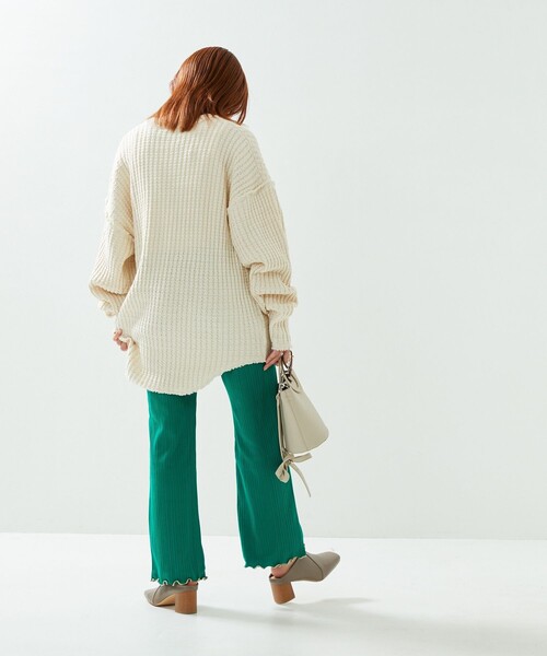 FREAK'S STORE(フリークスストア)の「【プチシリーズ】メローリブカットパンツ【WEB限定】(その他パンツ・レディース・ブラック/グレー/ピンク/グリーン/ライトグリーン・フリ-)」の10枚目の写真