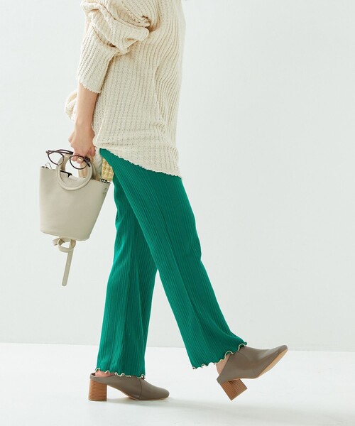 FREAK'S STORE(フリークスストア)の「【プチシリーズ】メローリブカットパンツ【WEB限定】(その他パンツ・レディース・ブラック/グレー/ピンク/グリーン/ライトグリーン・フリ-)」の9枚目の写真