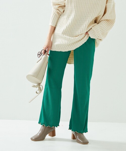 FREAK'S STORE(フリークスストア)の「【プチシリーズ】メローリブカットパンツ【WEB限定】(その他パンツ・レディース・ブラック/グレー/ピンク/グリーン/ライトグリーン・フリ-)」の7枚目の写真