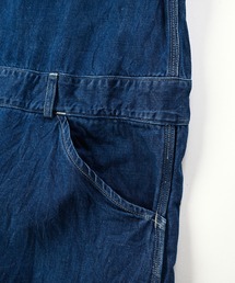 45R 綿麻小麦デニムの ジャンパー ドレス ワンピース インディゴ 藍染め 45R（フォーティファイブアール）の「綿麻小麦デニムのジャンパー