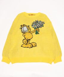 Salong hameu（サロン ハミュー）の「GARFIELD（ガーフィールド）キャラクタージャガードセーターニット メンズ レディース/プルオーバートップス（ニット/セーター）」