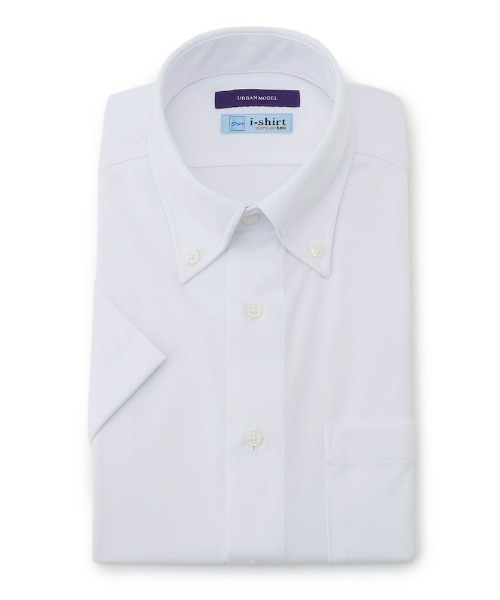 Perfect Suit FActory（パーフェクトスーツファクトリー）の「【完全ノーアイロン】半袖アイシャツ　スムース　ホワイト（ビジネスシャツ・メンズ・ホワイト・M/L/LL/3L/S）」の3枚目の写真