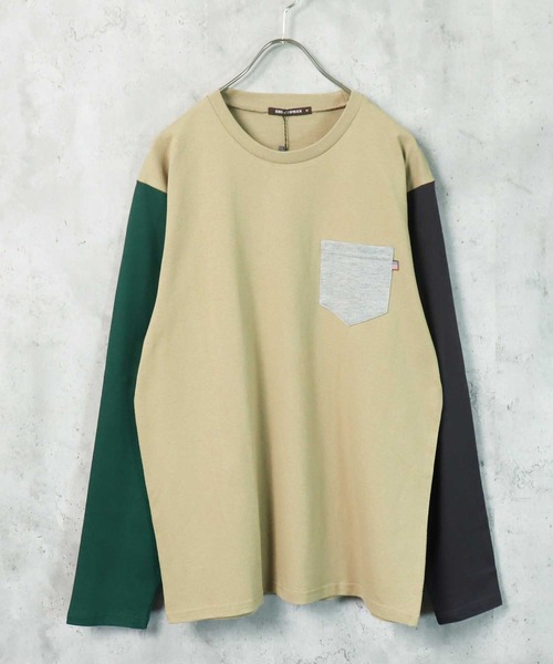SHI-JYOMAN(シジョマン)の「【USコットン100%】ポケ付き無地長袖Tシャツ(Tシャツ/カットソー・メンズ・ベージュ系1/ブラック/ブルー/オフホワイト/チャコール/ホワイト系1/ホワイト系/グレー系1/ネイビー/ベージュ/ベージュ系/ブラック系/ネイビー系/ダークグリーン系/スモークピンク/ダークグリーン/ブラウン/グレー系/ブラウン系/杢グレー・M/L/XL)」の13枚目の写真
