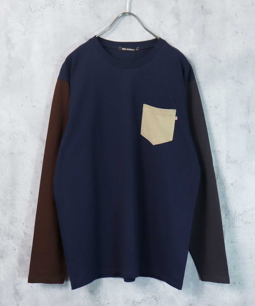 SHI-JYOMAN(シジョマン)の「【USコットン100%】ポケ付き無地長袖Tシャツ(Tシャツ/カットソー・メンズ・ベージュ系1/ブラック/ブルー/オフホワイト/チャコール/ホワイト系1/ホワイト系/グレー系1/ネイビー/ベージュ/ベージュ系/ブラック系/ネイビー系/ダークグリーン系/スモークピンク/ダークグリーン/ブラウン/グレー系/ブラウン系/杢グレー・M/L/XL)」の19枚目の写真