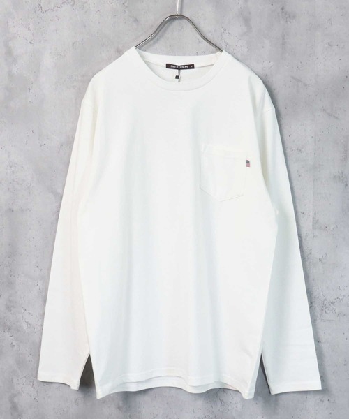 SHI-JYOMAN(シジョマン)の「【USコットン100%】ポケ付き無地長袖Tシャツ(Tシャツ/カットソー・メンズ・ベージュ系1/ブラック/ブルー/オフホワイト/チャコール/ホワイト系1/ホワイト系/グレー系1/ネイビー/ベージュ/ベージュ系/ブラック系/ネイビー系/ダークグリーン系/スモークピンク/ダークグリーン/ブラウン/グレー系/ブラウン系/杢グレー・M/L/XL)」の2枚目の写真