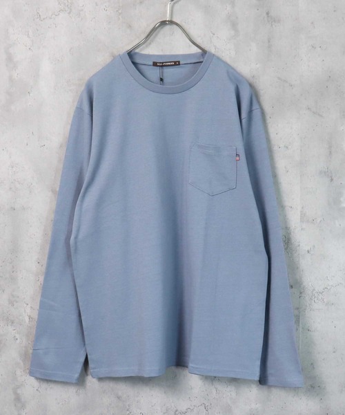 SHI-JYOMAN(シジョマン)の「【USコットン100%】ポケ付き無地長袖Tシャツ(Tシャツ/カットソー・メンズ・ベージュ系1/ブラック/ブルー/オフホワイト/チャコール/ホワイト系1/ホワイト系/グレー系1/ネイビー/ベージュ/ベージュ系/ブラック系/ネイビー系/ダークグリーン系/スモークピンク/ダークグリーン/ブラウン/グレー系/ブラウン系/杢グレー・M/L/XL)」の18枚目の写真