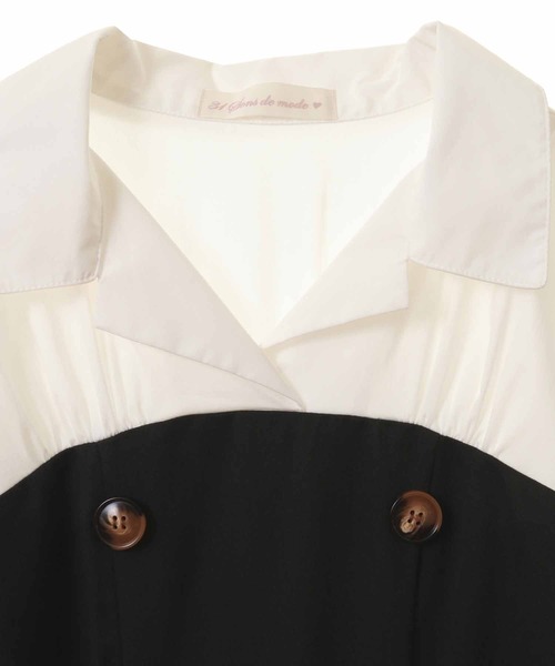 31 Sons de mode（トランテアン　ソン　ドゥ　モード）の「トレンチ風シャツドッキングベアワンピース（ワンピース・レディース・ブラック/ピンク/モカ・38/36）」の8枚目の写真