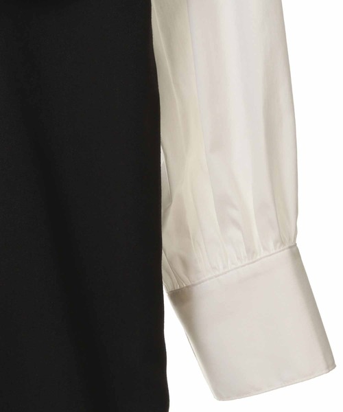 31 Sons de mode（トランテアン　ソン　ドゥ　モード）の「トレンチ風シャツドッキングベアワンピース（ワンピース・レディース・ブラック/ピンク/モカ・38/36）」の10枚目の写真