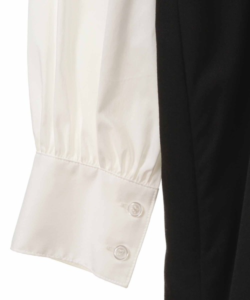 31 Sons de mode（トランテアン　ソン　ドゥ　モード）の「トレンチ風シャツドッキングベアワンピース（ワンピース・レディース・ブラック/ピンク/モカ・38/36）」の7枚目の写真