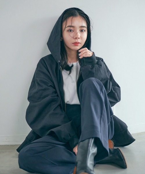Dita Muaj.(ディータムアージュ)の「ダックブルゾンフードジャケット(Tシャツ/カットソー・レディース・カーキ/ブラック・FREE)」の1枚目の写真