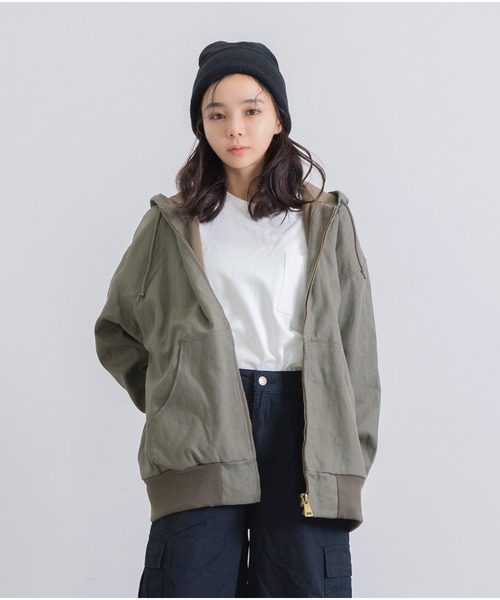 Dita Muaj.(ディータムアージュ)の「ダックブルゾンフードジャケット(Tシャツ/カットソー・レディース・カーキ/ブラック・FREE)」の8枚目の写真