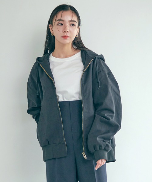 Dita Muaj.(ディータムアージュ)の「ダックブルゾンフードジャケット(Tシャツ/カットソー・レディース・カーキ/ブラック・FREE)」の17枚目の写真