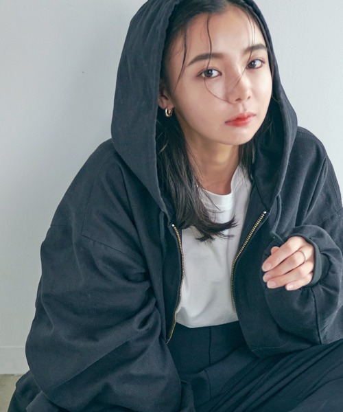 Dita Muaj.(ディータムアージュ)の「ダックブルゾンフードジャケット(Tシャツ/カットソー・レディース・カーキ/ブラック・FREE)」の20枚目の写真