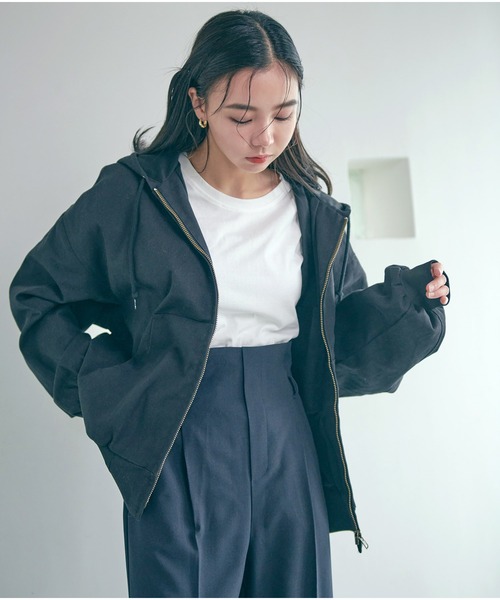 Dita Muaj.(ディータムアージュ)の「ダックブルゾンフードジャケット(Tシャツ/カットソー・レディース・カーキ/ブラック・FREE)」の7枚目の写真