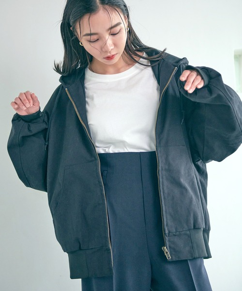 Dita Muaj.(ディータムアージュ)の「ダックブルゾンフードジャケット(Tシャツ/カットソー・レディース・カーキ/ブラック・FREE)」の10枚目の写真