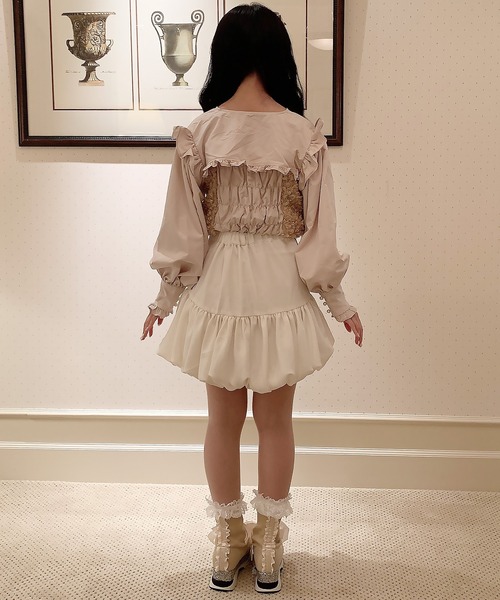 Swankiss（スワンキス）の「SX georgette whip S/K（スカート・レディース・ホワイト/ブラック・FREE）」の5枚目の写真