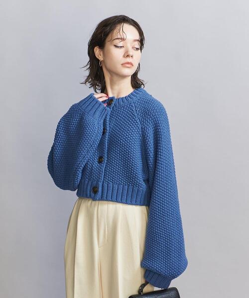 BEAUTY&YOUTH UNITED ARROWS（ビューティーアンドユースユナイテッドアローズ）の「ウールアクリル カノコ ショート カーディガン（カーディガン/ボレロ・レディース・コバルトブルー/オフホワイト/ブラック・FREE）」の7枚目の写真