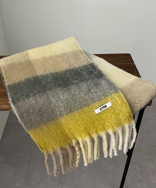 CAPRICIEUX LE'MAGE（カプリシューレマージュ）の「シャギーチェックストール（ストール/ショール・レディース・イエロー/ピンク・FREE）」の5枚目の写真