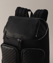 COMME CA MEN(コムサメン)の「市松柄型押し シボ革×ナイロン COMME CA MEN(コムサメン)の「市松柄型押し シボ革×ナイロン