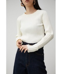 AZUL by moussy（アズールバイマウジー）の「THICK RIB CREW NECK KNIT/シックリブクルーネックニット（ニット/セーター・レディース）」