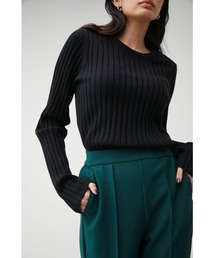 AZUL by moussy | THICK RIB CREW NECK KNIT/シックリブクルーネックニット(ニット/セーター)