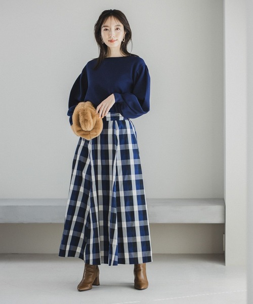 Andemiu（アンデミュウ）の「【WEB限定】パールボートネックニット176412（ニット/セーター・レディース・ブラック/ブラウン/ボルドー/ブルー/グリーン/アイボリー・FREE）」の20枚目の写真