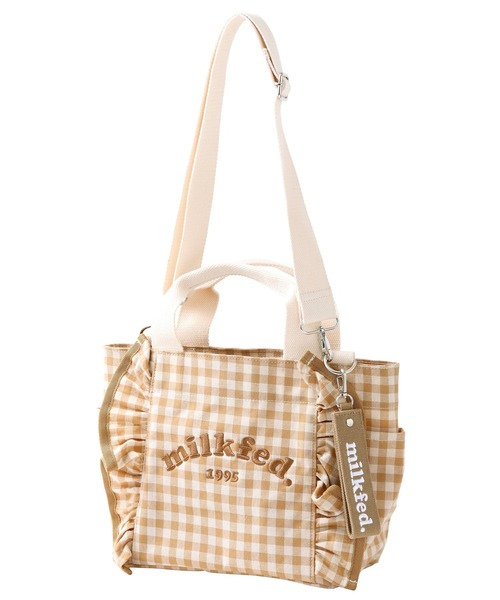 MILKFED.（ミルクフェド）の「CHECKERED RUFFLE MINI BAG（ショルダーバッグ・レディース・ブラック/ベージュ/レッド・ONE SIZE）」の3枚目の写真