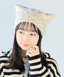 14+ | 猫耳風ニット帽(ニットキャップ/ビーニー)