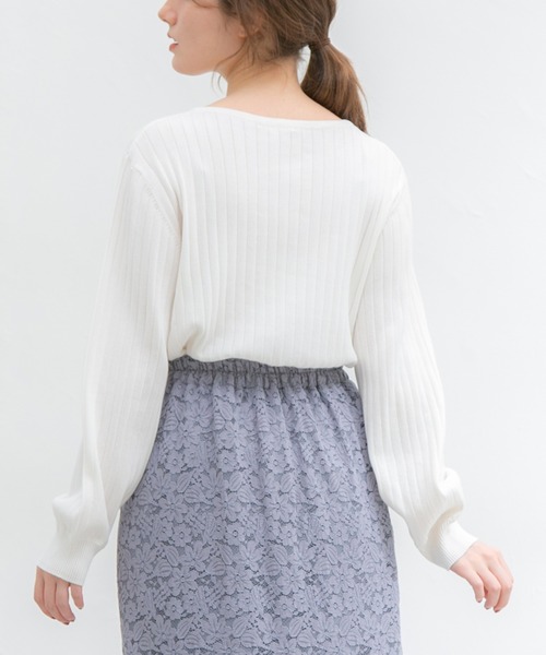 Honeys（ハニーズ）の「ワイドリブボートネック（ニット