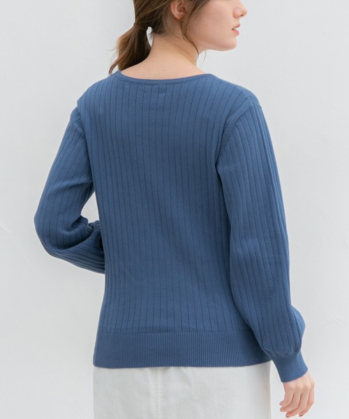 Honeys（ハニーズ）の「ワイドリブボートネック（ニット