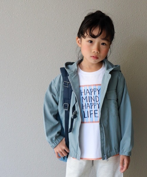 MAKE YOUR DAY（メイクユアデイ）の「ラインナイロンパーカー■80～140cm（ナイロンジャケット・キッズ・アイボリー/ネイビー/レンガ/サックスブルー・120/130/100/110/140/80/90）」の20枚目の写真