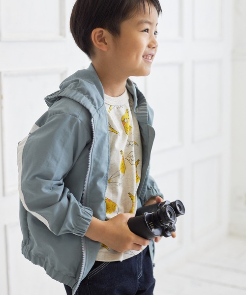 MAKE YOUR DAY（メイクユアデイ）の「ラインナイロンパーカー■80～140cm（ナイロンジャケット・キッズ・アイボリー/ネイビー/レンガ/サックスブルー・120/130/100/110/140/80/90）」の11枚目の写真