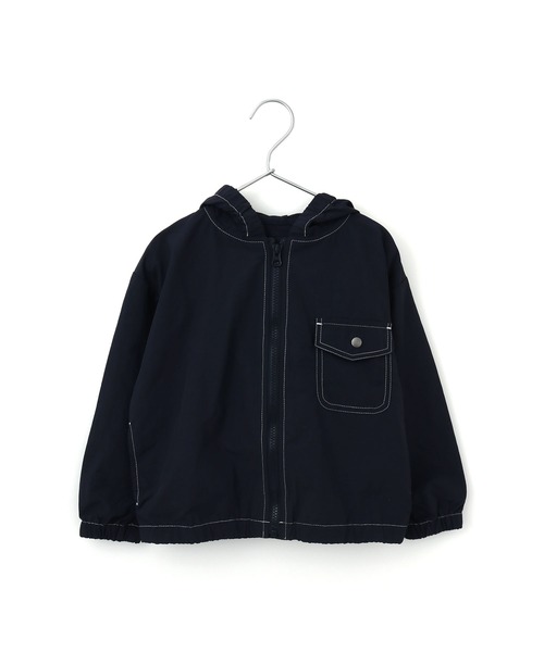 MAKE YOUR DAY（メイクユアデイ）の「ラインナイロンパーカー■80～140cm（ナイロンジャケット・キッズ・アイボリー/ネイビー/レンガ/サックスブルー・120/130/100/110/140/80/90）」の21枚目の写真