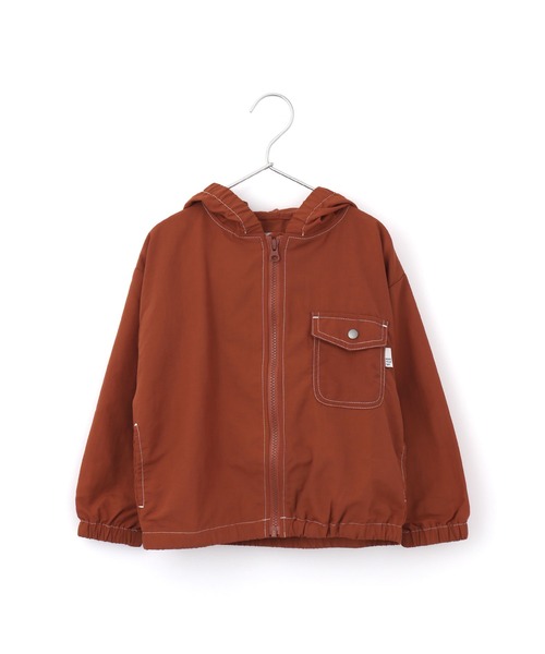 MAKE YOUR DAY（メイクユアデイ）の「ラインナイロンパーカー■80～140cm（ナイロンジャケット・キッズ・アイボリー/ネイビー/レンガ/サックスブルー・120/130/100/110/140/80/90）」の8枚目の写真