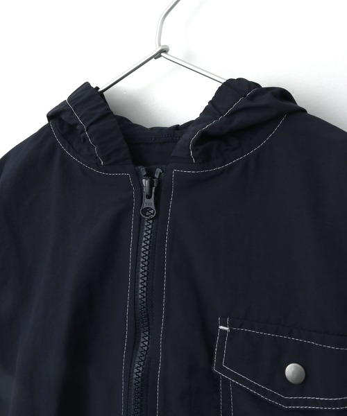 MAKE YOUR DAY（メイクユアデイ）の「ラインナイロンパーカー■80～140cm（ナイロンジャケット・キッズ・アイボリー/ネイビー/レンガ/サックスブルー・120/130/100/110/140/80/90）」の13枚目の写真