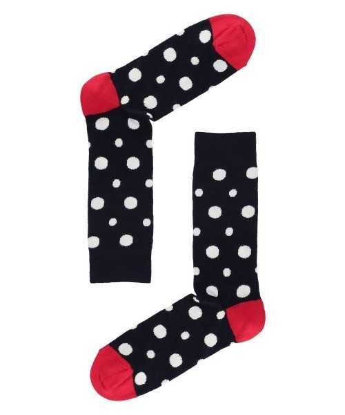 Happy Socks(ハッピーソックス)の「HS by Happy Socks メンズ レディース MIXED DOT ( ミックスド ドット ) クルーソックス 10201905(ソックス/靴下・レディース・ブラック/ネイビー・M/L)」の4枚目の写真