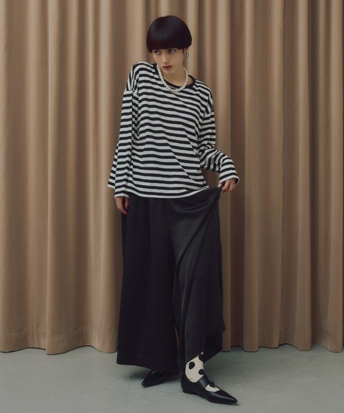 manana suerte（マニャーナスエルテ）の「ボーダーカットソー（Tシャツ/カットソー・レディース・ミント/ブルー/ピンク/ブラック・FREE）」の7枚目の写真