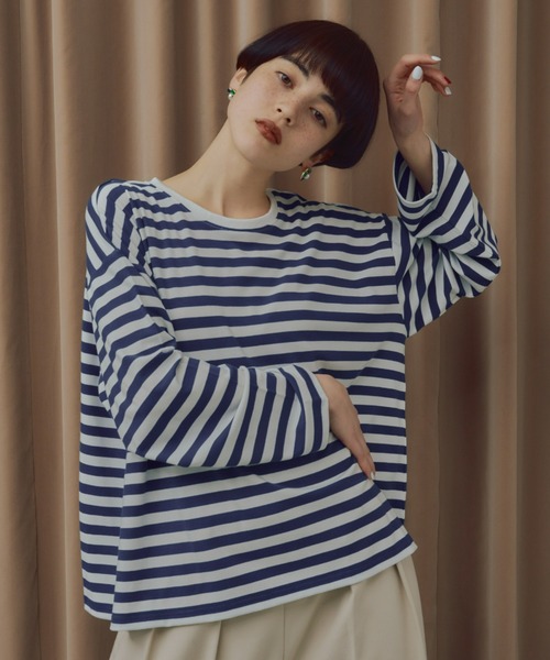 manana suerte（マニャーナスエルテ）の「ボーダーカットソー（Tシャツ/カットソー・レディース・ミント/ブルー/ピンク/ブラック・FREE）」の15枚目の写真